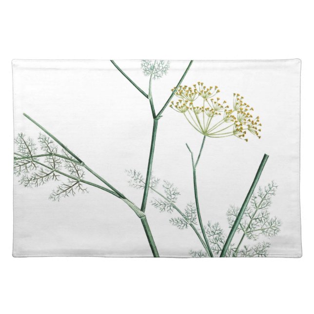 Soft Green Botanical IV Cloth Placemat (Front)