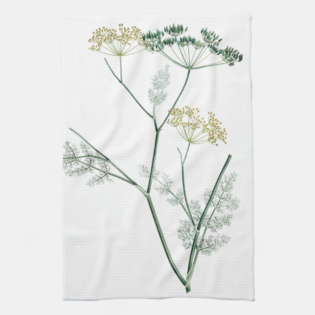 Soft Green Botanical IV Kitchen Towel (Vertical)