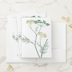 Soft Green Botanical IV Pocket Folder