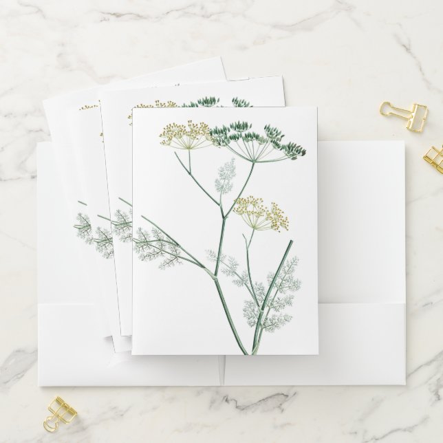 Soft Green Botanical IV Pocket Folder (In Situ)