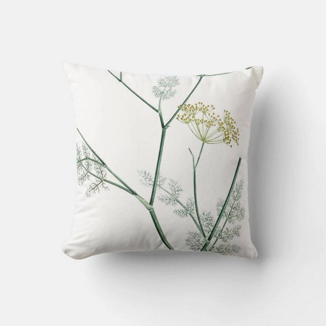 Soft Green Botanical IV Throw Pillow (Front)