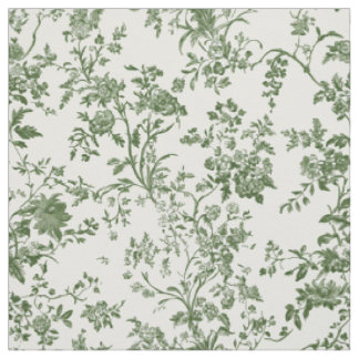 Soft Green Botanical Toile Fabric