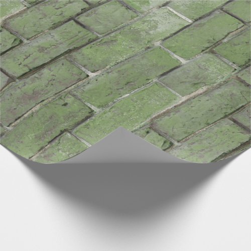 Soft Green Brick Wall Pattern Wrapping Paper