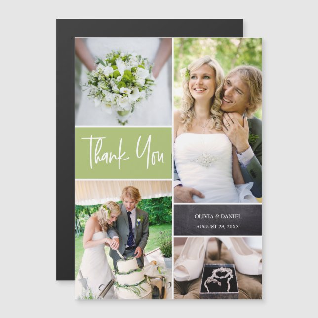 Soft Green Custom Wedding Photo Collage (Front/Back)