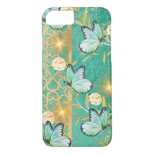 Soft green design with buttefly iPhone  iPad case