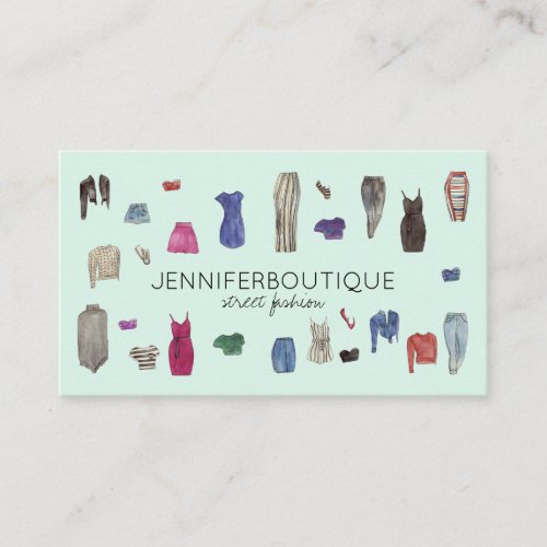 Soft Green Fashion Stylist Sewing Tailor Clothing Business Card