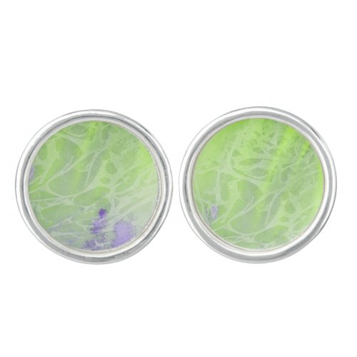 Soft Green & Lavender Harmony Cufflinks