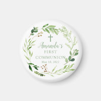 Soft Green Leaf First Communion Magnet