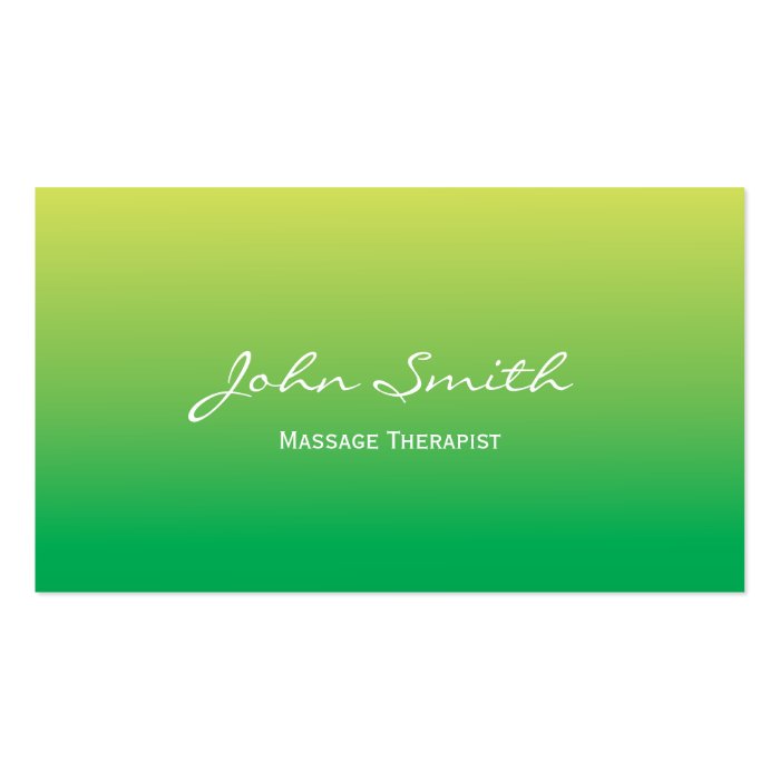 Soft Green Massage Therapist Business Card