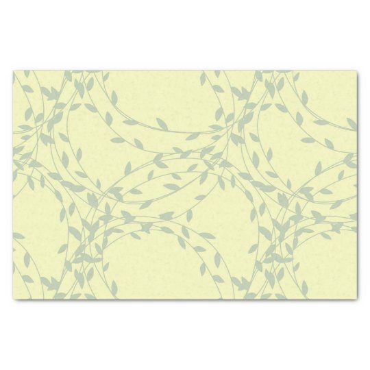 Soft Green Pale Floral Seamless Pattern Tissue Paper