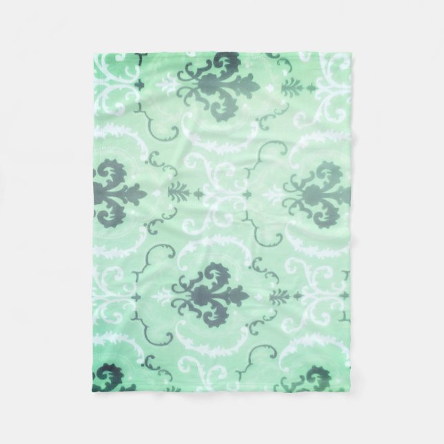 Soft Green pastel Fleece Blanket (Front)