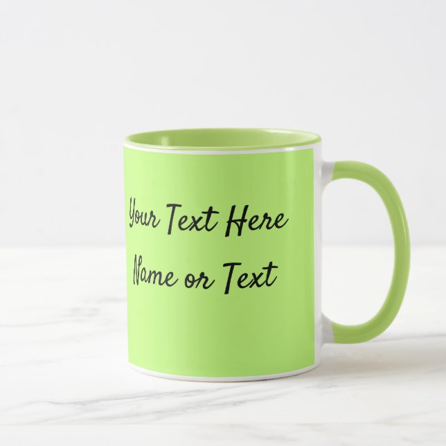 Soft Green Personalize Message Coffee Cup Gift Mug (Right)