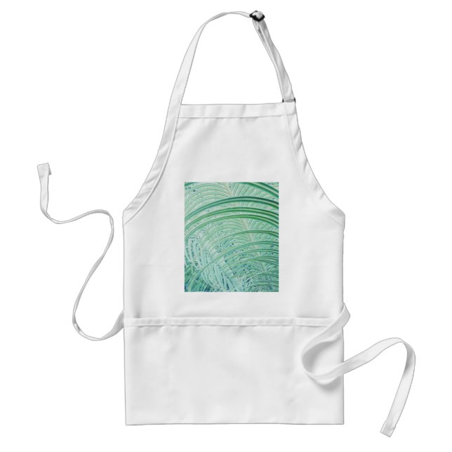 Soft Green Plant Palm Leaf Adult Apron (Front)