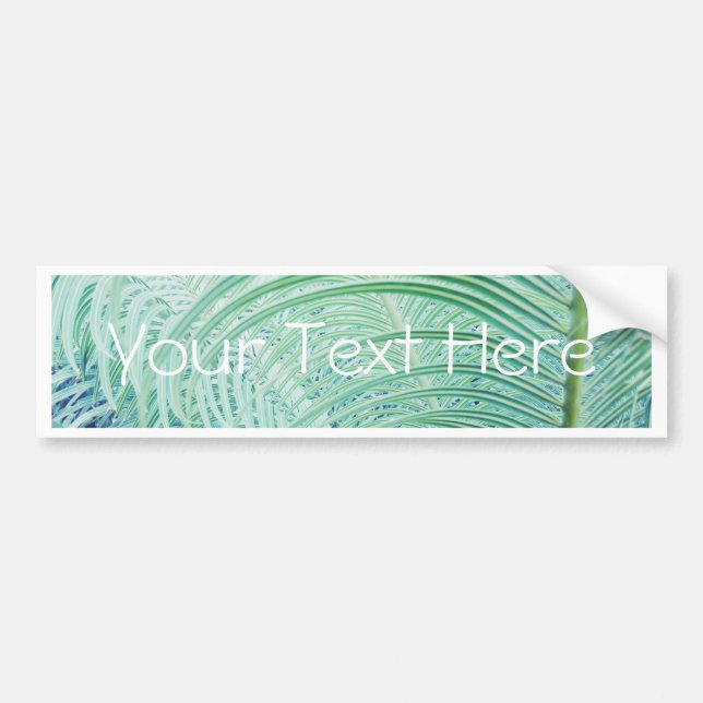 Soft Green Plant Palm Leaf Bumper Sticker (Front)