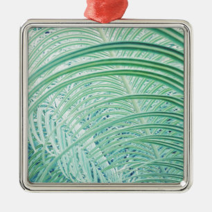 Soft Green Plant Palm Leaf Metal Ornament