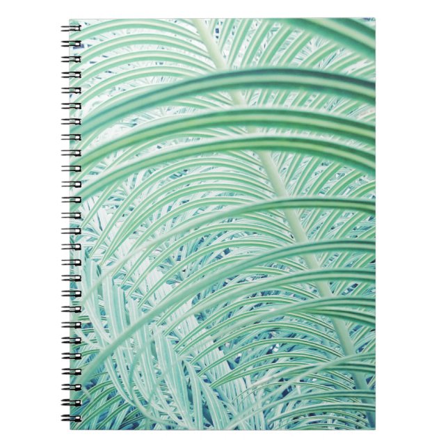 Soft Green Plant Palm Leaf Notebook (Front)