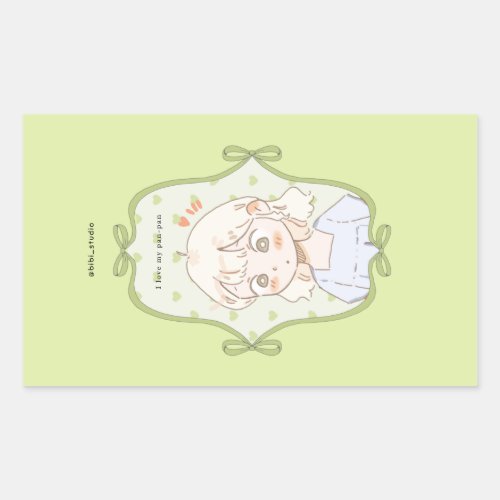 Soft Green  Rectangular Sticker