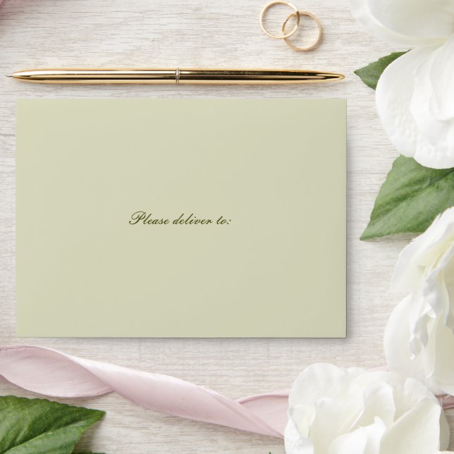 Soft green simple elegant wedding envelope  (Wedding)