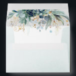 Soft Green Succulents and Gold Pumpkins Greenery Envelope<br><div class="desc">Gold pumpkin branches and succulents watercolor envelopes</div>