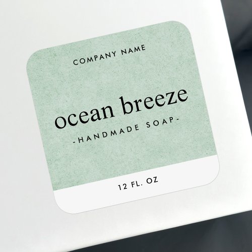 Soft green texture square product label