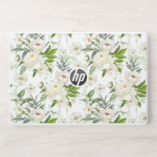 Soft green vintage floral HP laptop skin
