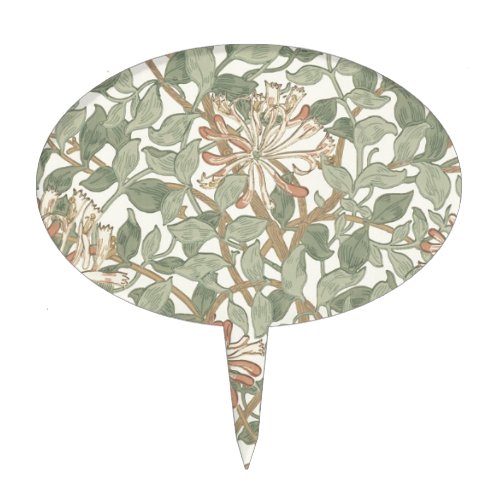 Soft Green Vintage William Morris Honeysuckle Cake Topper