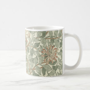 Soft Green Vintage William Morris Honeysuckle Coffee Mug
