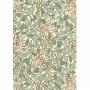 Soft Green Vintage William Morris Honeysuckle Cutout