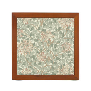 Soft Green Vintage William Morris Honeysuckle Desk Organizer