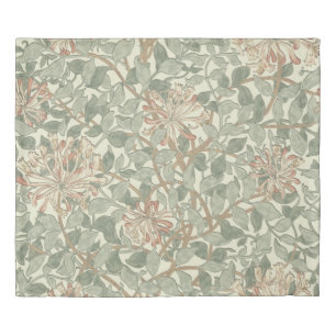 Soft Green Vintage William Morris Honeysuckle Duvet Cover