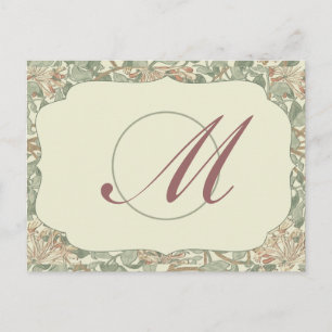 Soft Green Vintage William Morris Honeysuckle Postcard