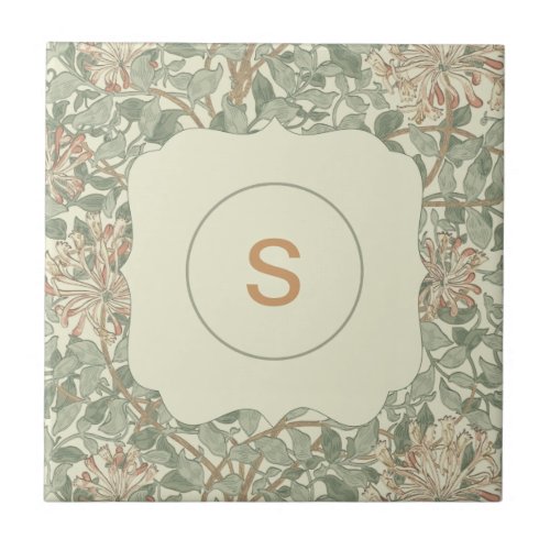 Soft Green Vintage William Morris Honeysuckle Tile