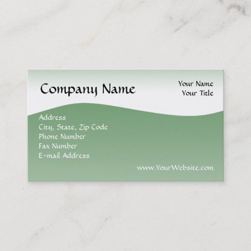 Soft Green Wave Business Card, Design Online
