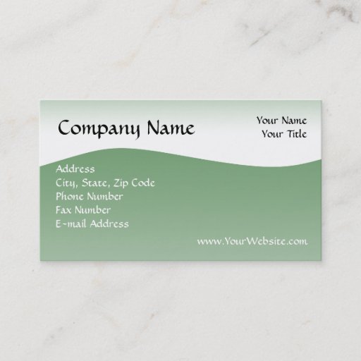 Customizable Soft Green Wave Business Card, Design Online
