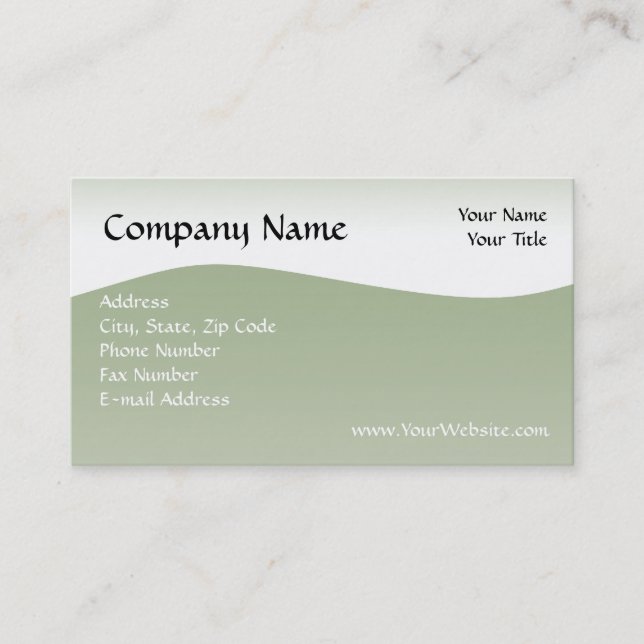 Soft Green Wave Business Card, Design Online Card (Front)