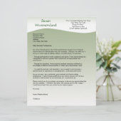 Soft green Wave Custom Cover Letter Template (Standing Front)