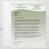 Soft green Wave Custom Cover Letter Template (Front/Back)