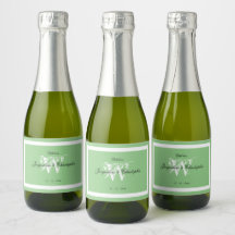Soft Green Wedding Chic White Monogram Mini