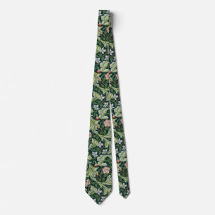 Soft Green William Morris Wildflower Floral Neck Tie