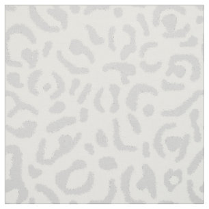 Soft Grey and White Leopard Cheetah Print Fabric