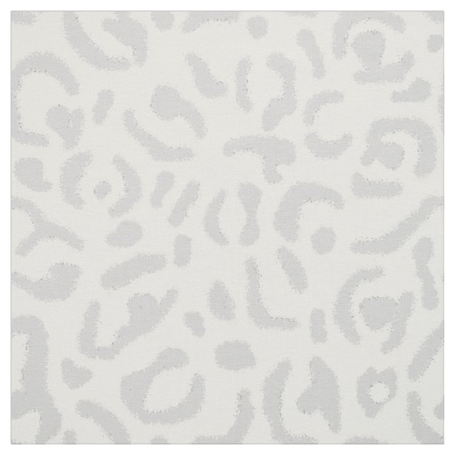 Soft Grey and White Leopard Cheetah Print Fabric (Swatch)
