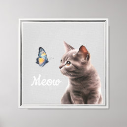 Soft Grey Meow Cat  Canvas Print