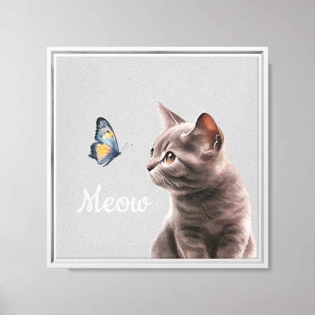 Soft Grey Meow Cat  Canvas Print (Front)