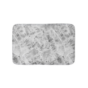 Soft Grey 'Opulent Marble Whirl' All-Over Print Sm Bath Mat