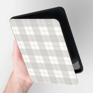 Soft Grey Picnic Style Plaid Kindle Cover