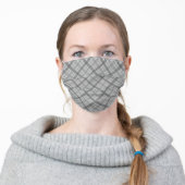 Soft Grey Plaid Adult Cloth Face Mask (Worn)