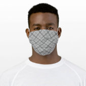 Soft Grey Plaid Adult Cloth Face Mask (Worn)