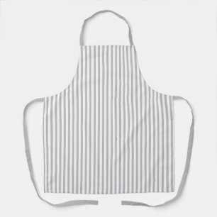 Soft Grey Striped All-Over Print Apron