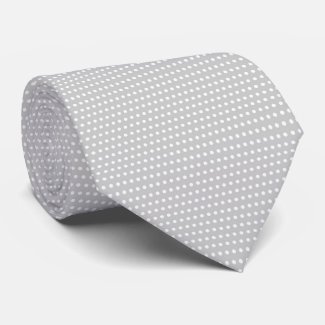 Soft Grey & White Polkadots Neck Tie