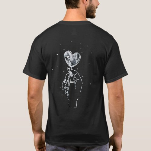 Soft Grunge Gothic Dark Aesthetic Grey Heart In Ha T_Shirt